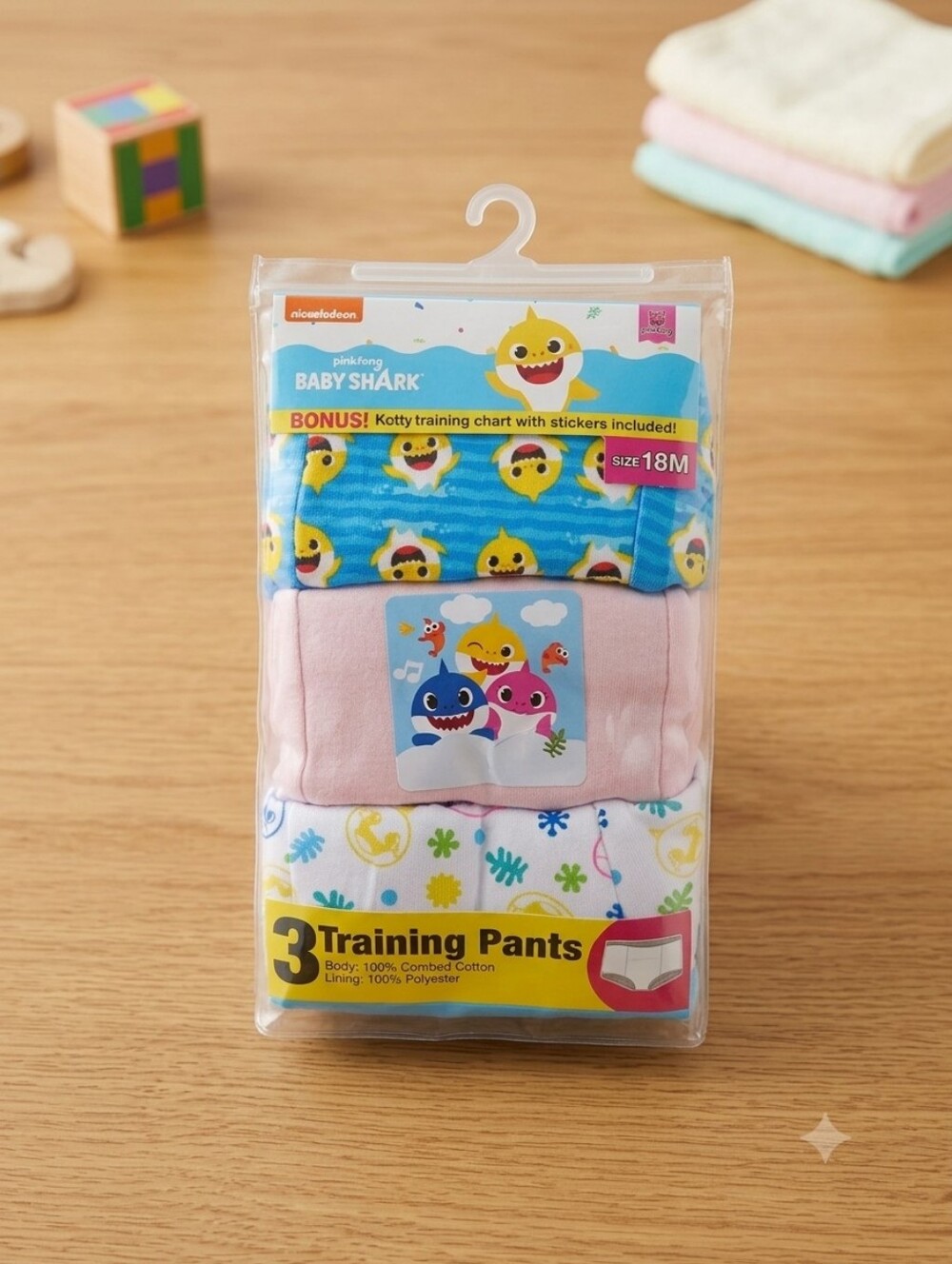 Pinkfong Baby Shark 3-Pack Kids Training Pants/Underwear NIP